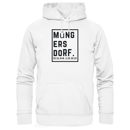 Müngersdorf Koordinaten (großer Druck auf der Brust) - Organic Basic Hoodie