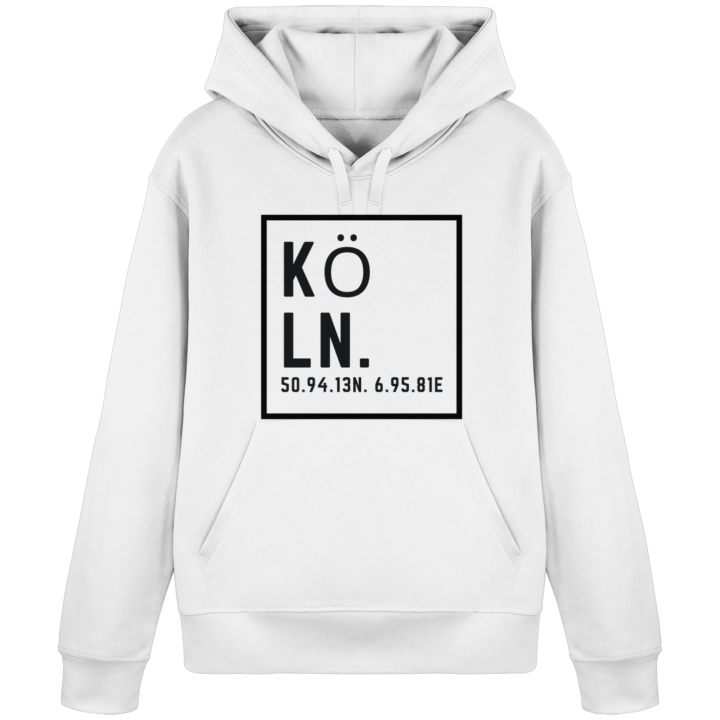 Köln Koordinaten (großer Druck auf der Brust) - Organic Basic Hoodie
