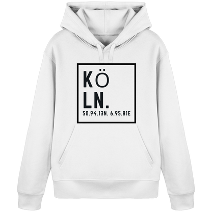 Köln Koordinaten (großer Druck auf der Brust) - Organic Basic Hoodie