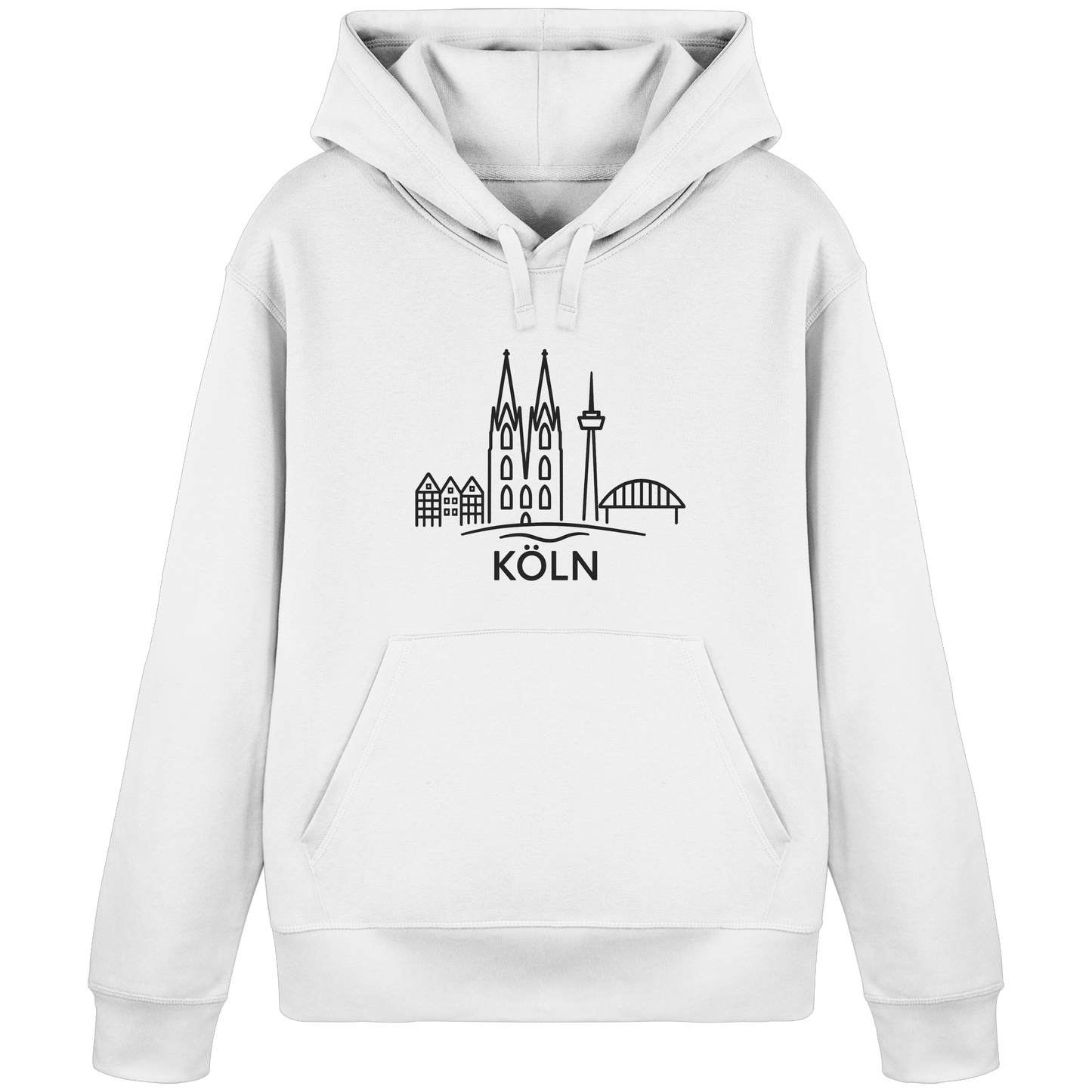 Köln Skyline (großer Druck auf der Brust) - Organic Basic Hoodie