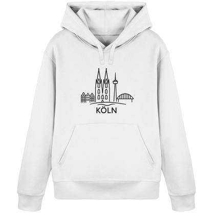 Köln Skyline (großer Druck auf der Brust) - Organic Basic Hoodie