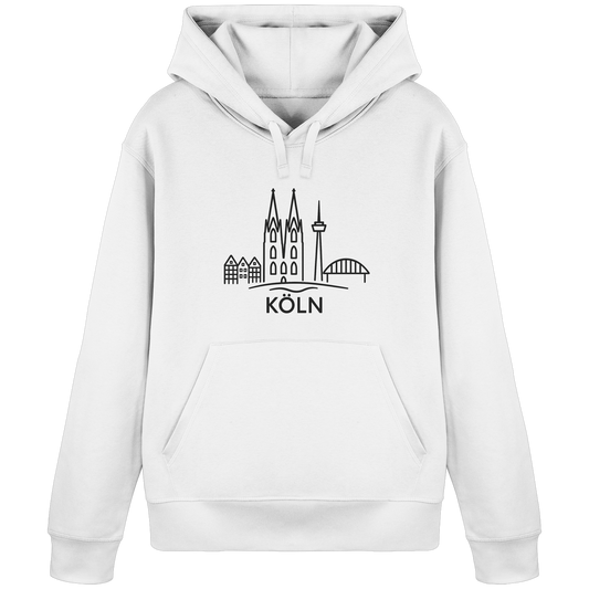 Köln Skyline (großer Druck auf der Brust) - Organic Basic Hoodie