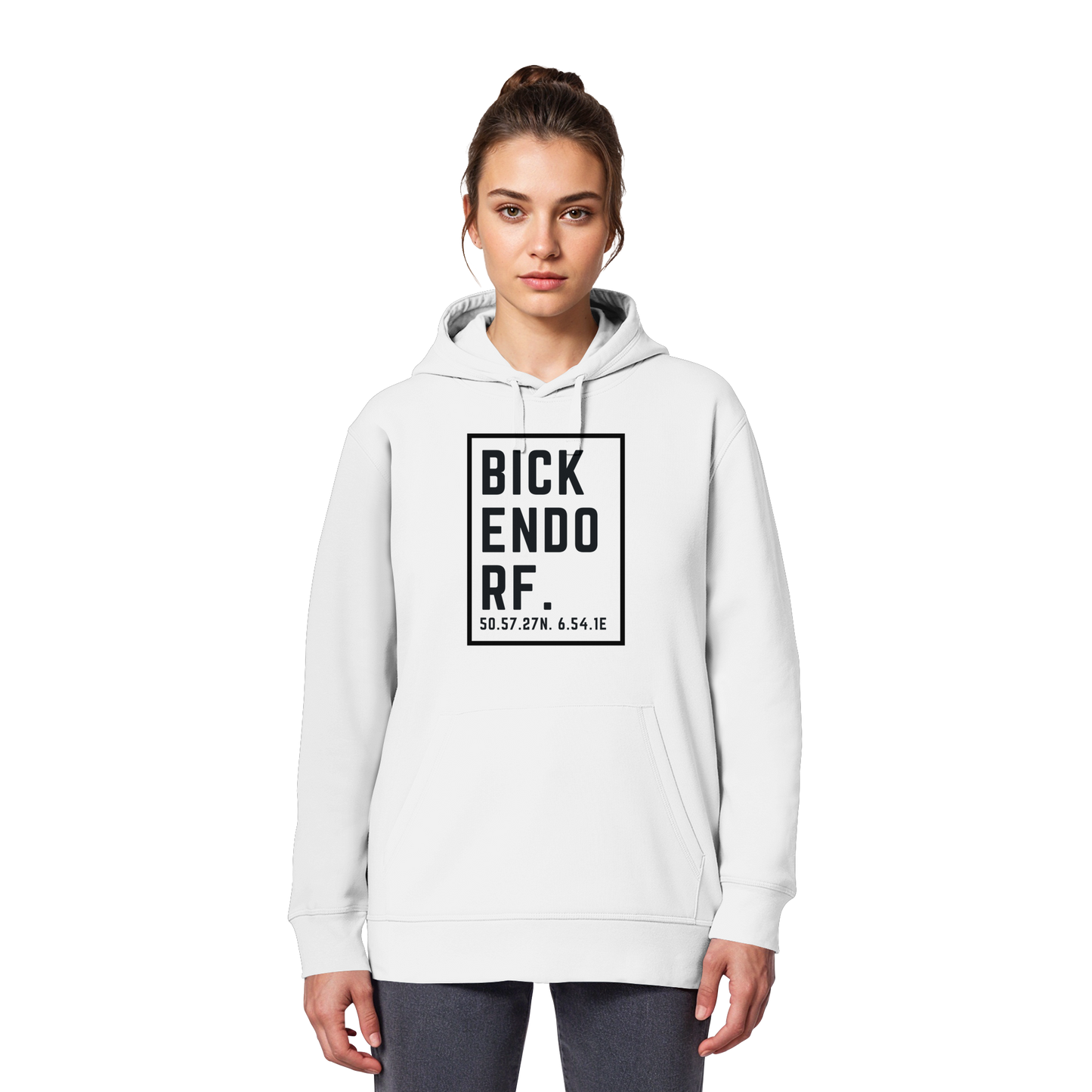 Bickendorf Koordinaten (großer Druck auf der Brust) - Organic Basic Hoodie
