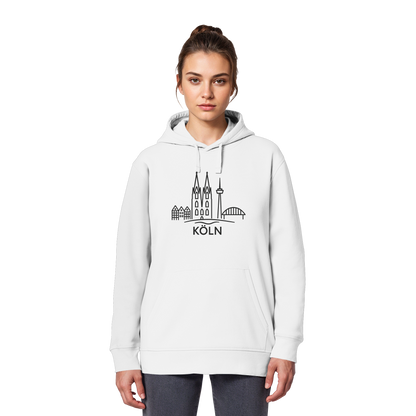 Köln Skyline (großer Druck auf der Brust) - Organic Basic Hoodie