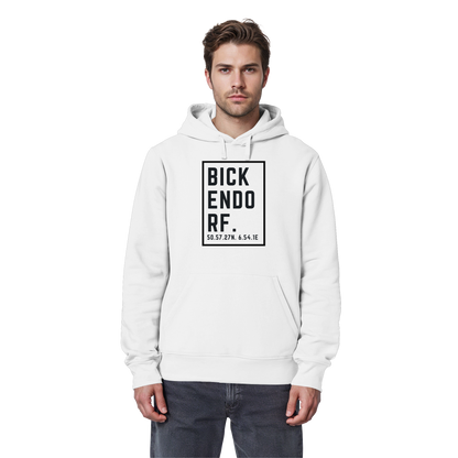 Bickendorf Koordinaten (großer Druck auf der Brust) - Organic Basic Hoodie