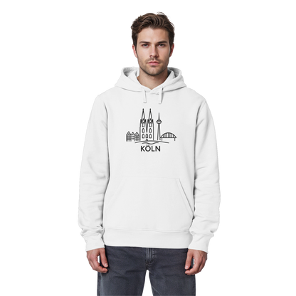 Köln Skyline (großer Druck auf der Brust) - Organic Basic Hoodie