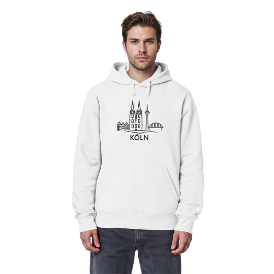 Köln Skyline (großer Druck auf der Brust) - Organic Basic Hoodie