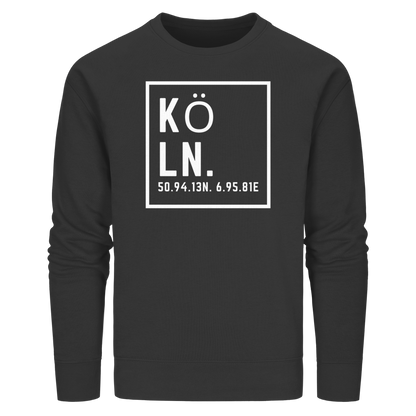 Köln Koordinaten (großer Druck auf der Brust) - Organic Basic Unisex Sweatshirt