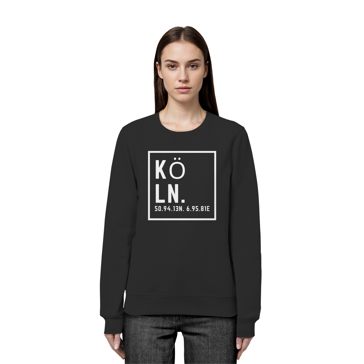 Köln Koordinaten (großer Druck auf der Brust) - Organic Basic Unisex Sweatshirt