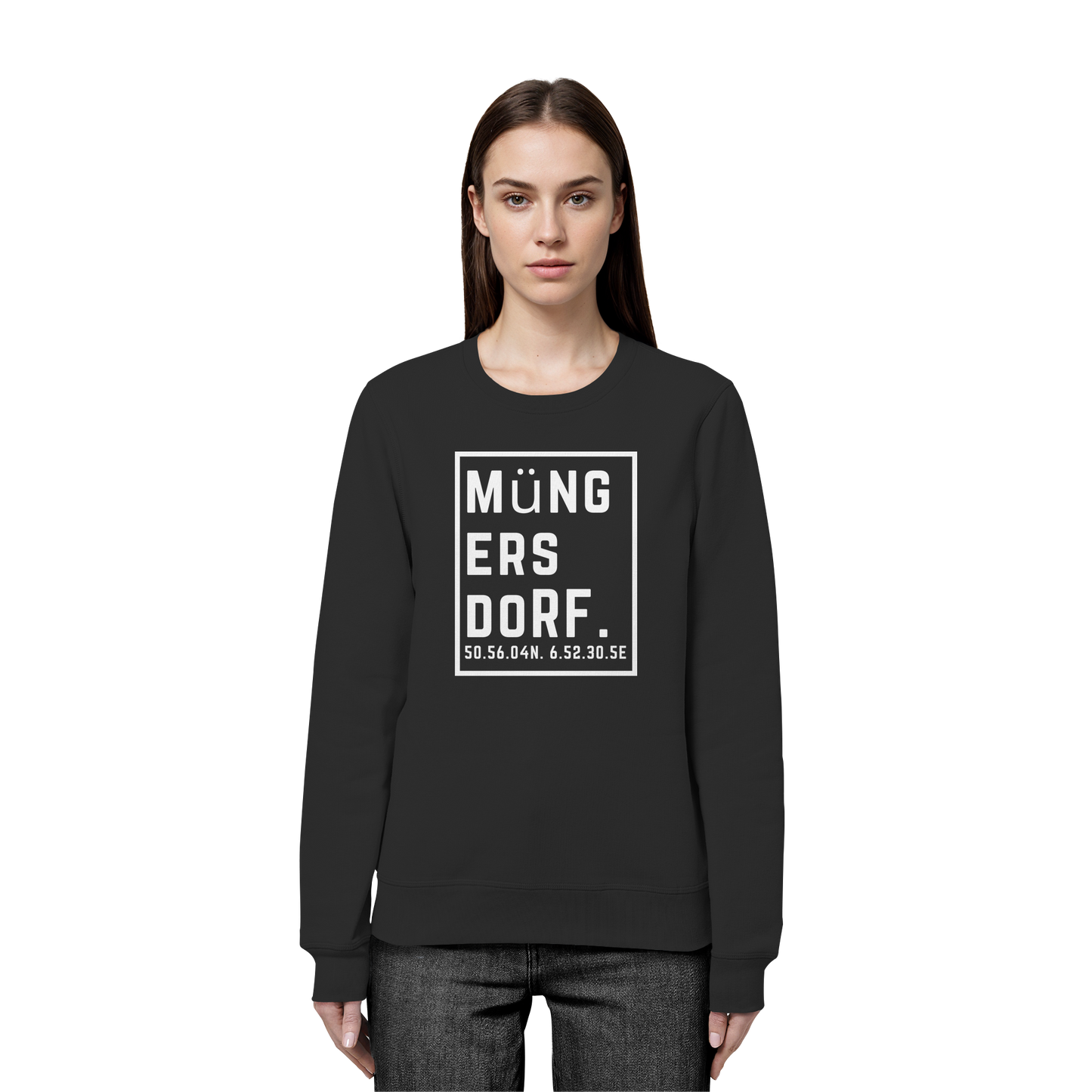 Müngersdorf Koordinaten (großer Druck auf der Brust) - Organic Basic Unisex Sweatshirt