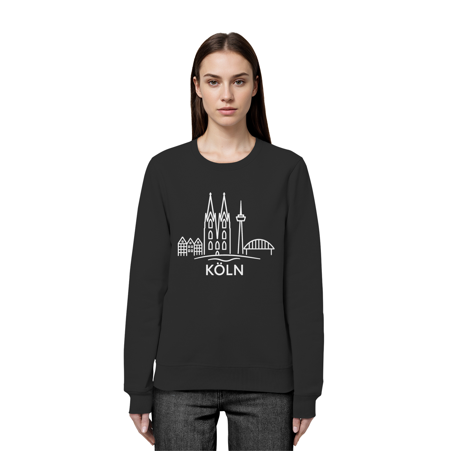 Köln Skyline (großer Druck auf der Brust) - Organic Basic Unisex Sweatshirt