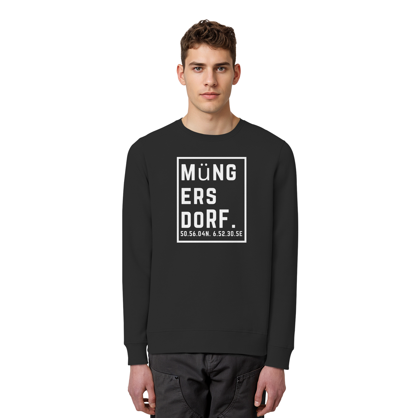 Müngersdorf Koordinaten (großer Druck auf der Brust) - Organic Basic Unisex Sweatshirt