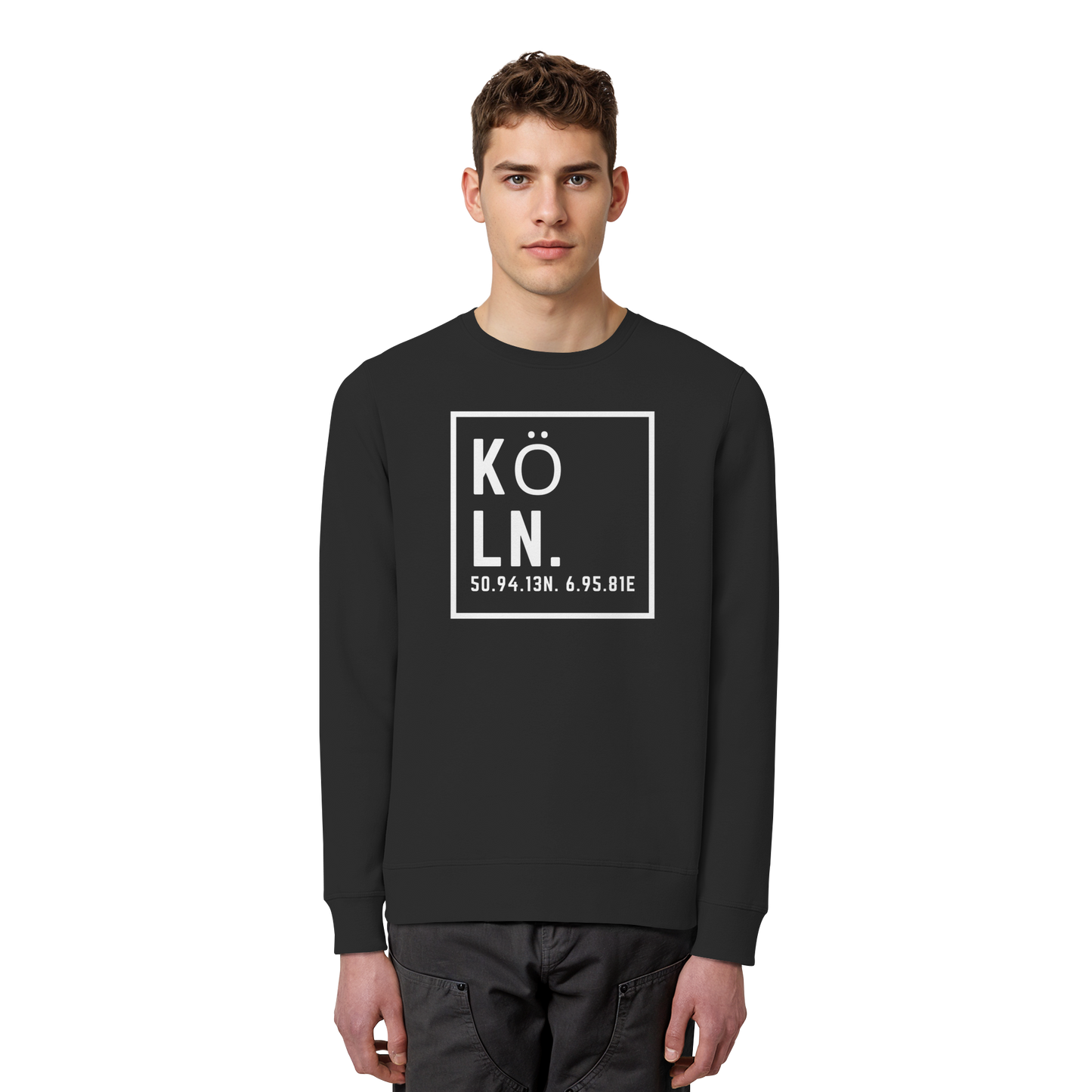 Köln Koordinaten (großer Druck auf der Brust) - Organic Basic Unisex Sweatshirt