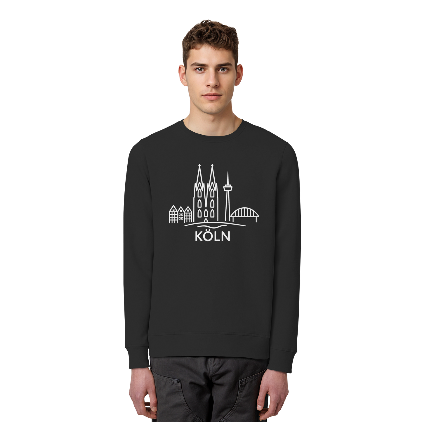 Köln Skyline (großer Druck auf der Brust) - Organic Basic Unisex Sweatshirt