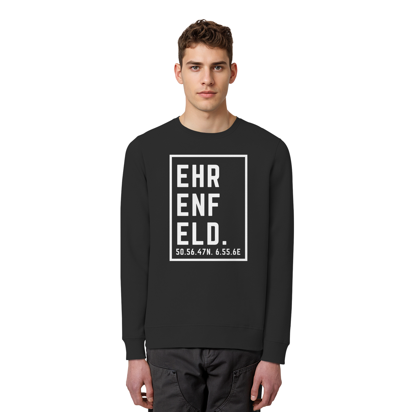 Ehrenfeld Koordinaten (großer Druck auf der Brust) - Organic Basic Unisex Sweatshirt
