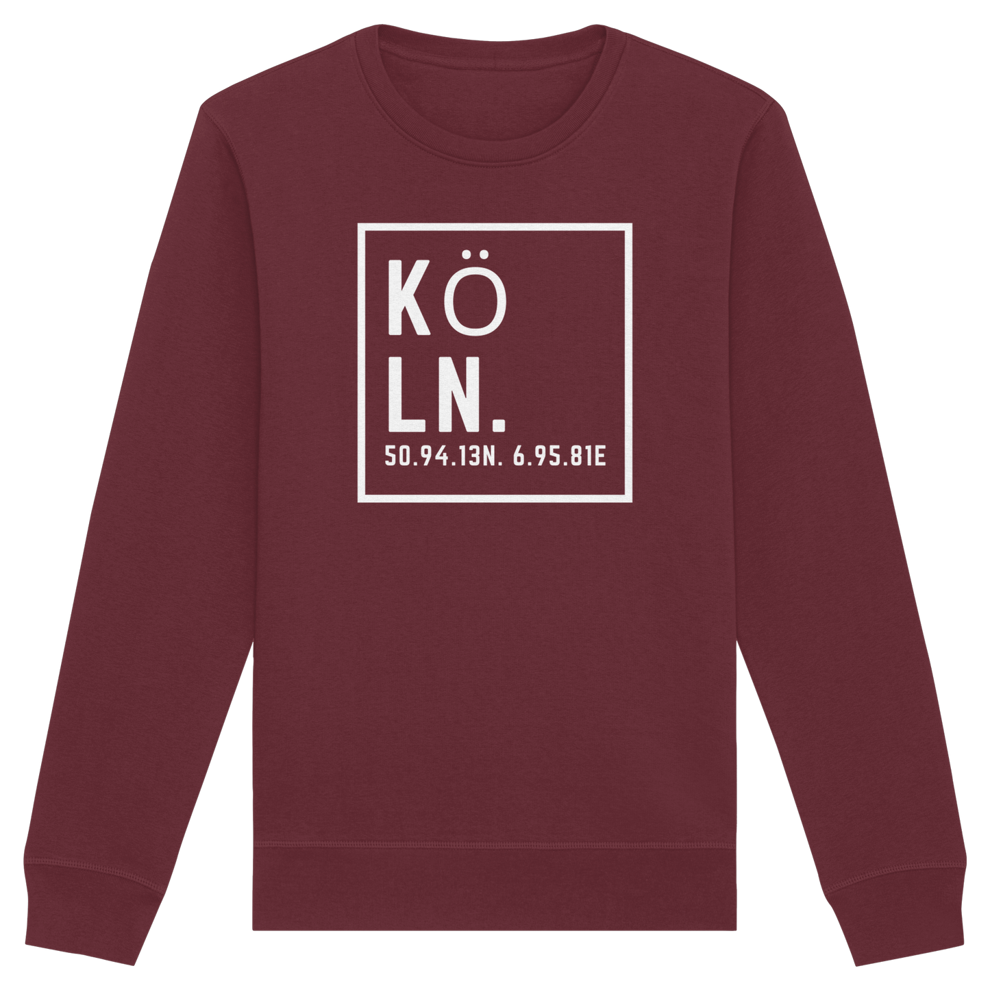 Köln Koordinaten (großer Druck auf der Brust) - Organic Basic Unisex Sweatshirt