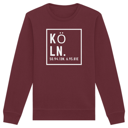 Köln Koordinaten (großer Druck auf der Brust) - Organic Basic Unisex Sweatshirt