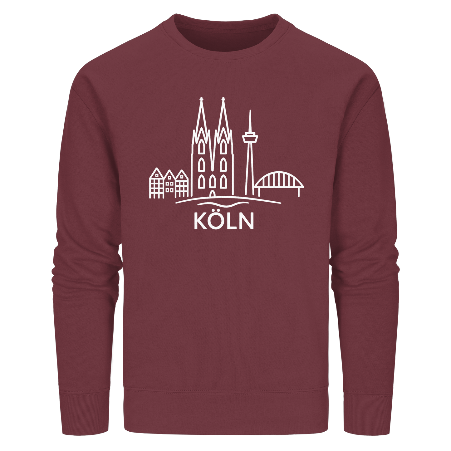 Köln Skyline (großer Druck auf der Brust) - Organic Basic Unisex Sweatshirt
