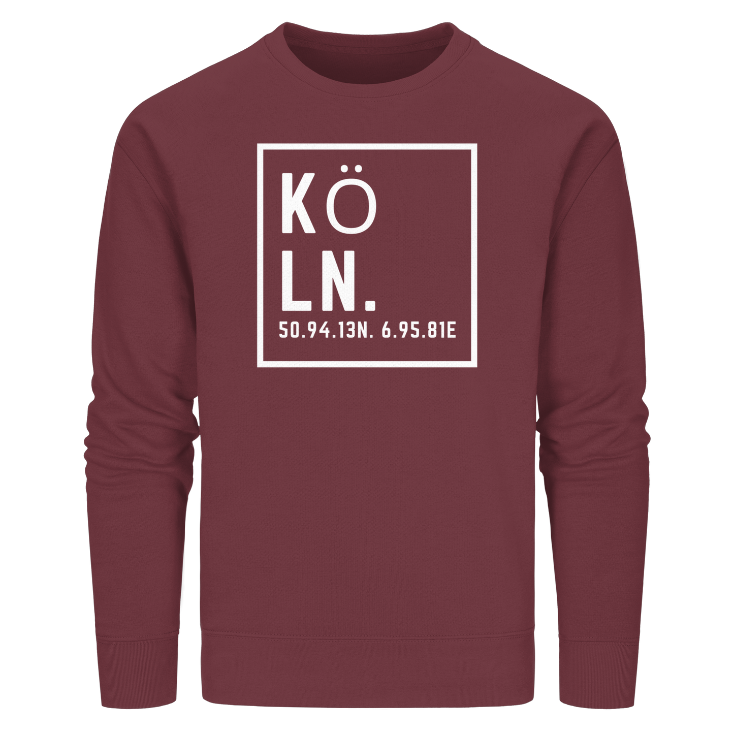 Köln Koordinaten (großer Druck auf der Brust) - Organic Basic Unisex Sweatshirt