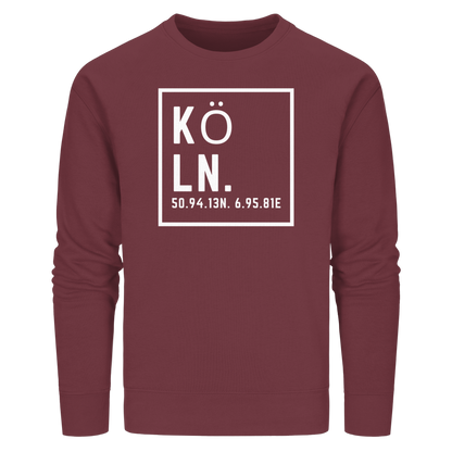 Köln Koordinaten (großer Druck auf der Brust) - Organic Basic Unisex Sweatshirt