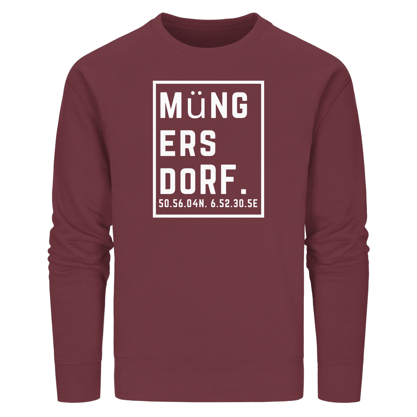 Müngersdorf Koordinaten (großer Druck auf der Brust) - Organic Basic Unisex Sweatshirt