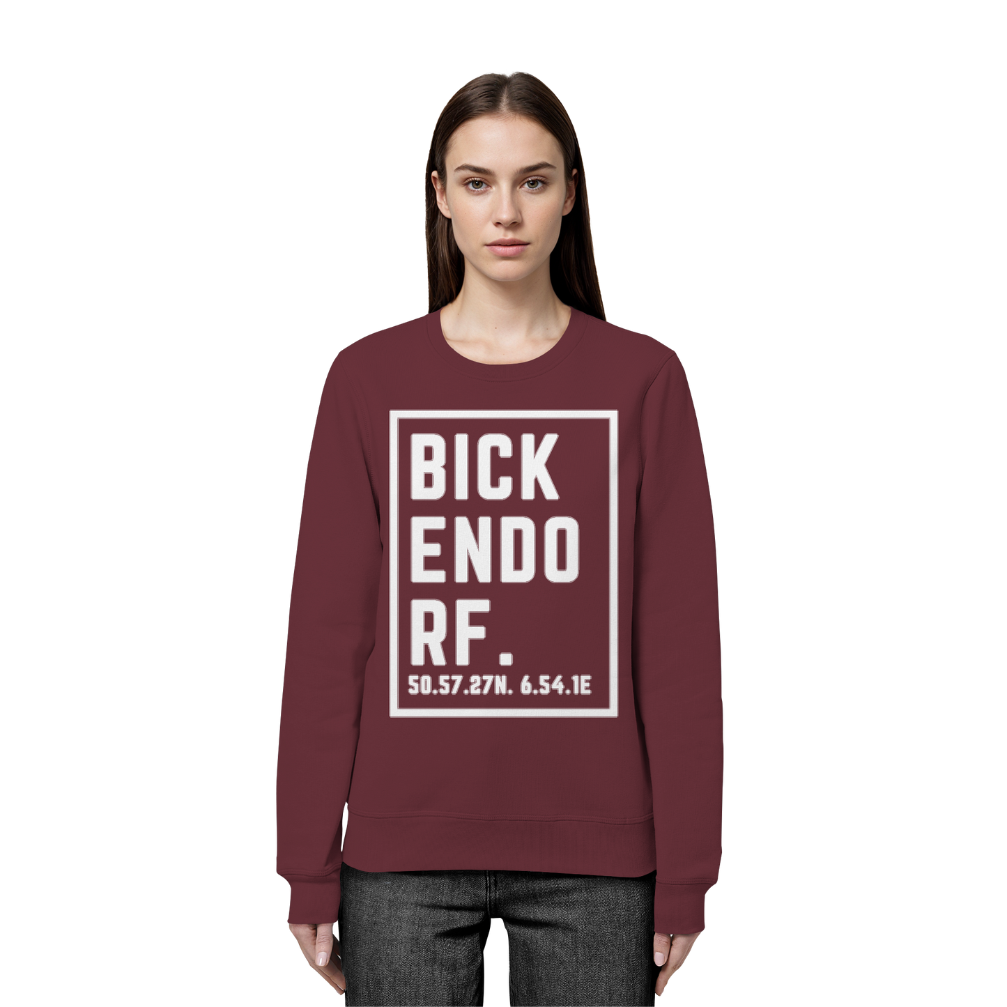 Bickendorf Koordinaten (großer Druck auf der Brust) - Organic Basic Unisex Sweatshirt