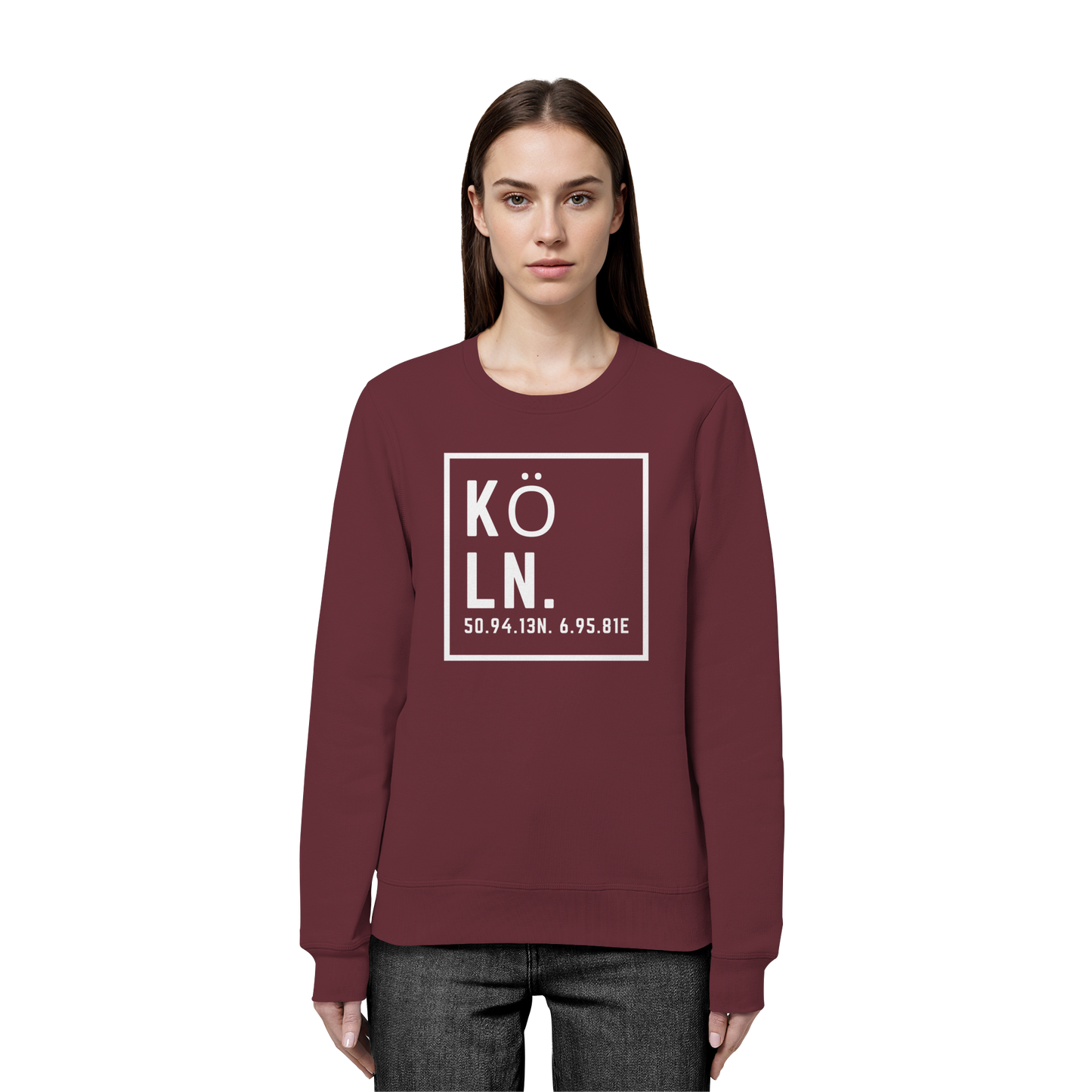 Köln Koordinaten (großer Druck auf der Brust) - Organic Basic Unisex Sweatshirt