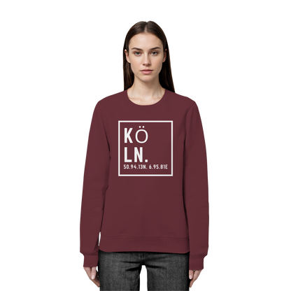 Köln Koordinaten (großer Druck auf der Brust) - Organic Basic Unisex Sweatshirt