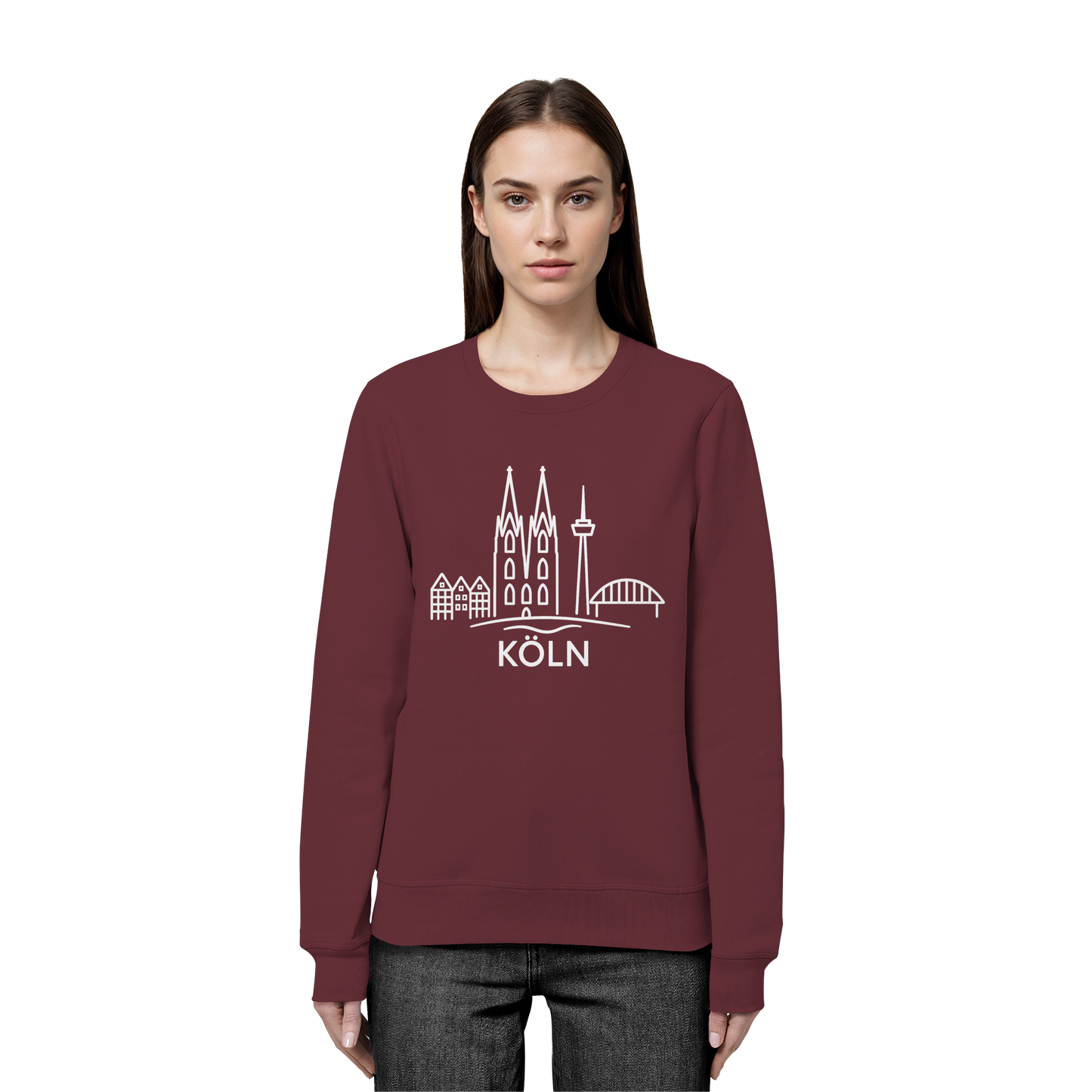 Köln Skyline (großer Druck auf der Brust) - Organic Basic Unisex Sweatshirt