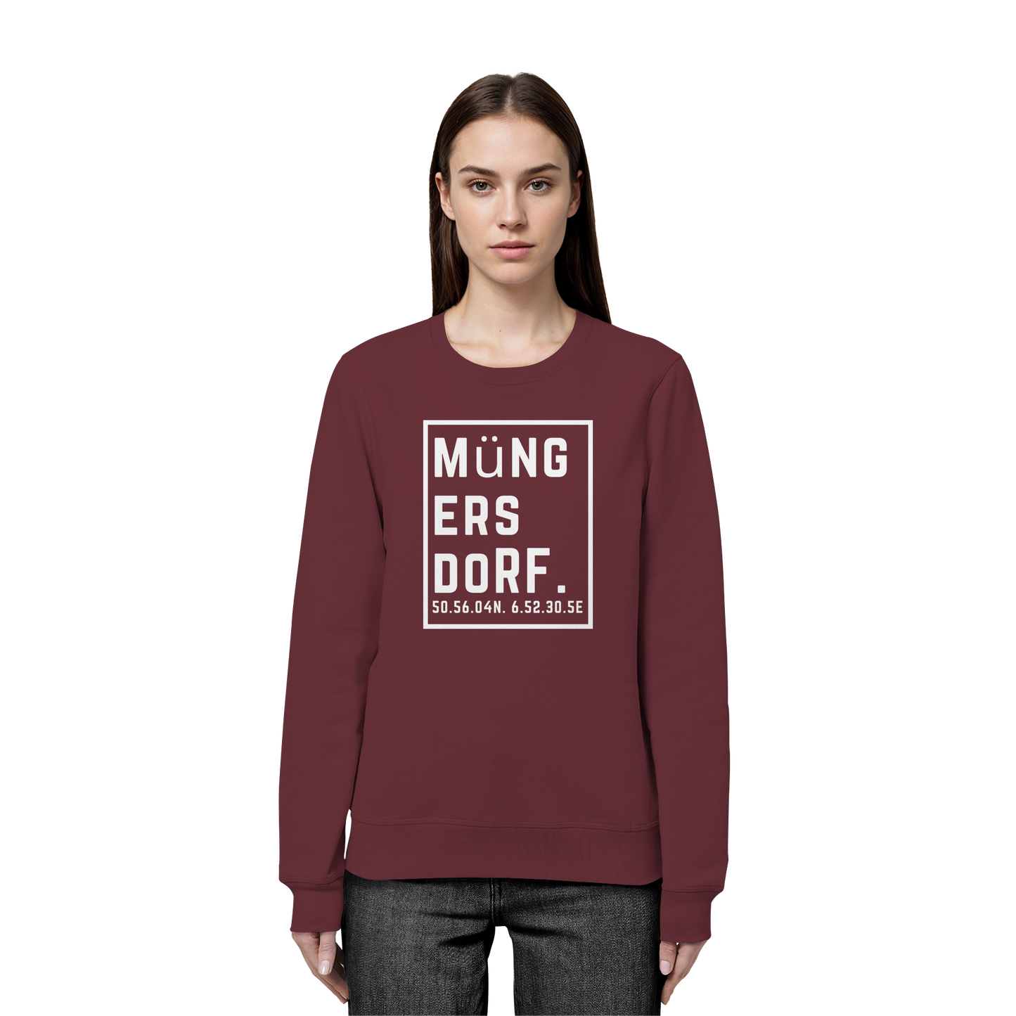 Müngersdorf Koordinaten (großer Druck auf der Brust) - Organic Basic Unisex Sweatshirt
