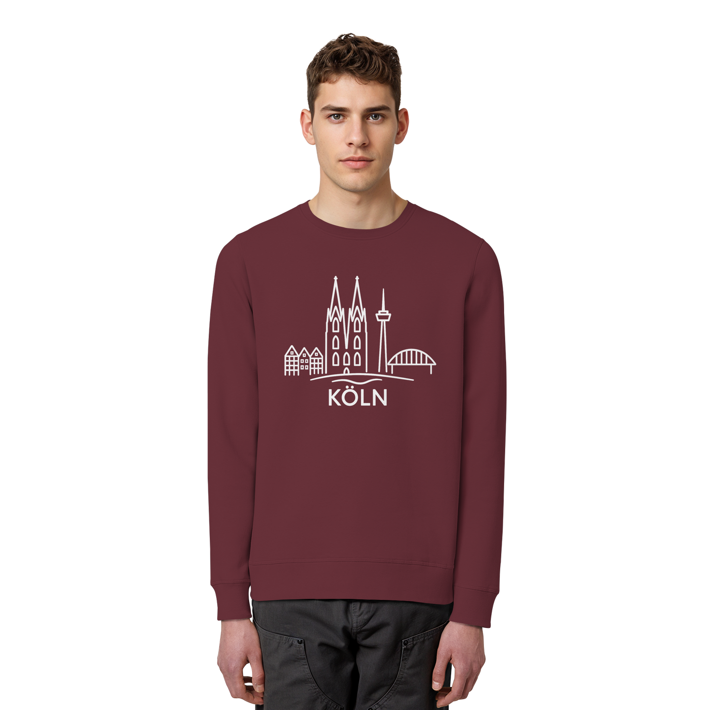 Köln Skyline (großer Druck auf der Brust) - Organic Basic Unisex Sweatshirt