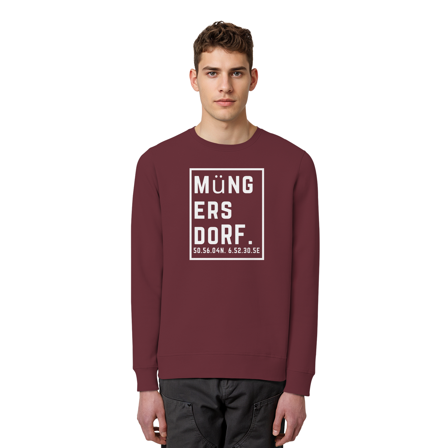 Müngersdorf Koordinaten (großer Druck auf der Brust) - Organic Basic Unisex Sweatshirt