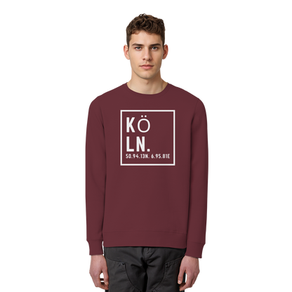 Köln Koordinaten (großer Druck auf der Brust) - Organic Basic Unisex Sweatshirt