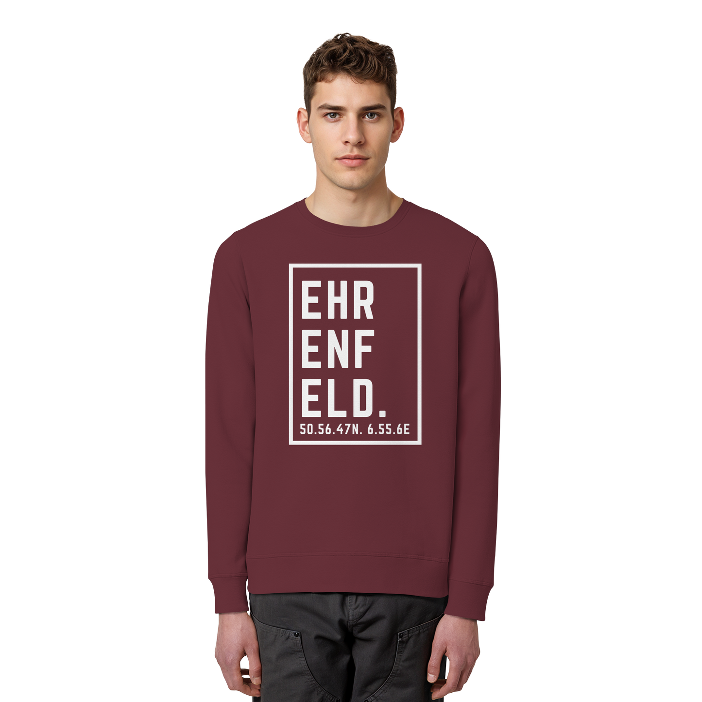 Ehrenfeld Koordinaten (großer Druck auf der Brust) - Organic Basic Unisex Sweatshirt