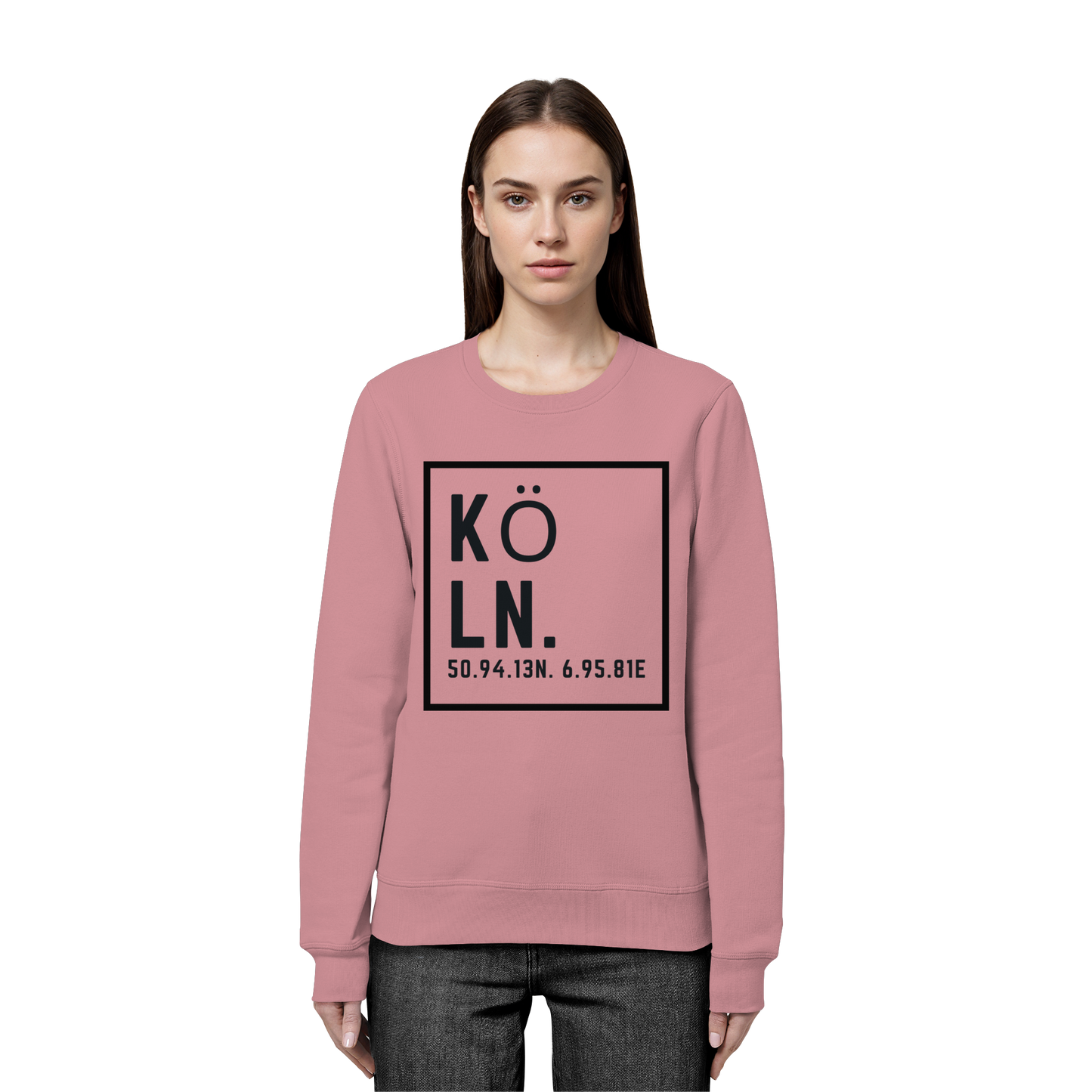 Köln Koordinaten (großer Druck auf der Brust) - Organic Basic Unisex Sweatshirt