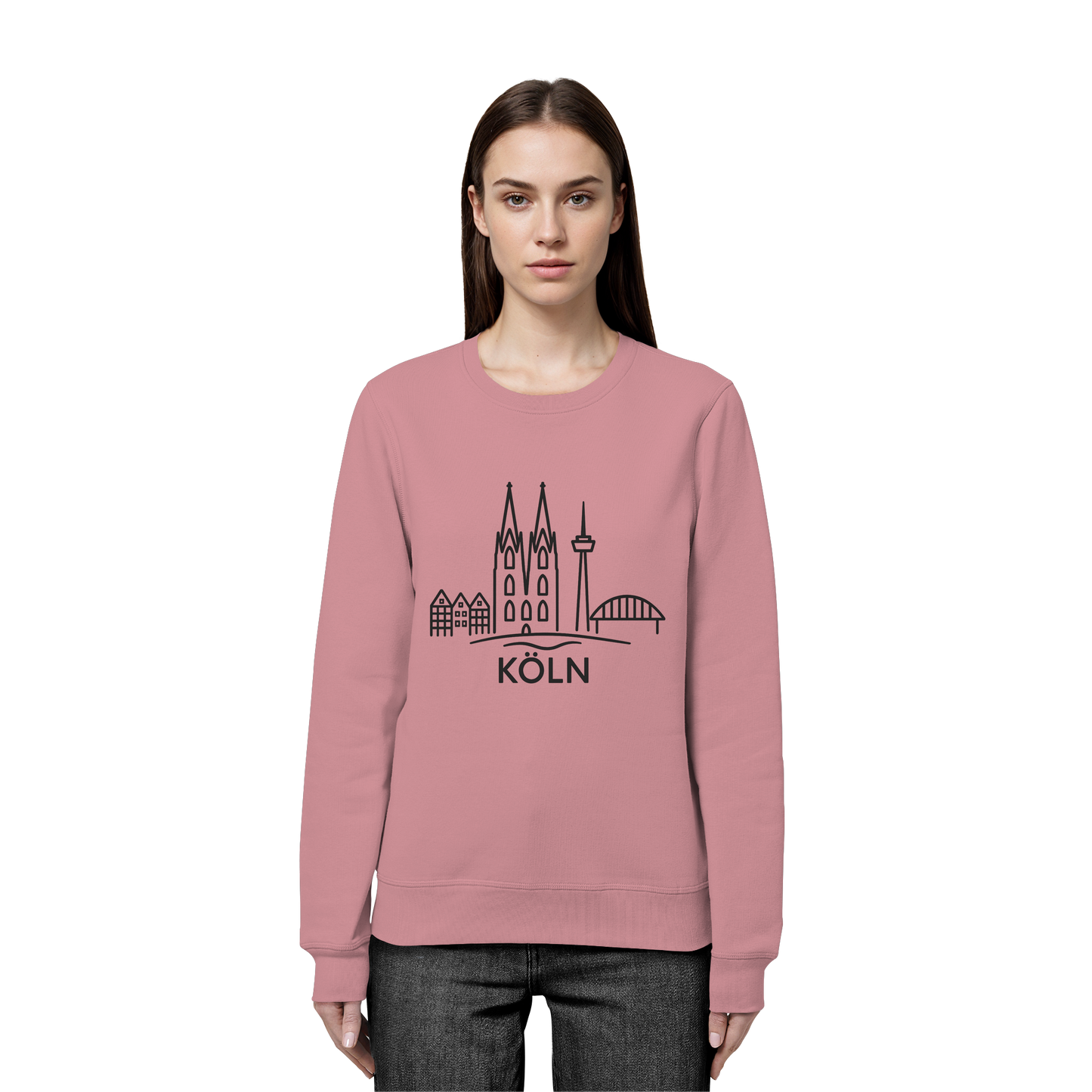Köln Skyline (großer Druck auf der Brust) - Organic Basic Unisex Sweatshirt