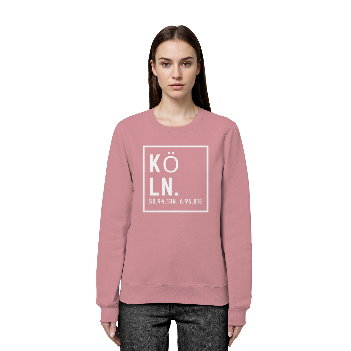 Köln Koordinaten (großer Druck auf der Brust) - Organic Basic Unisex Sweatshirt