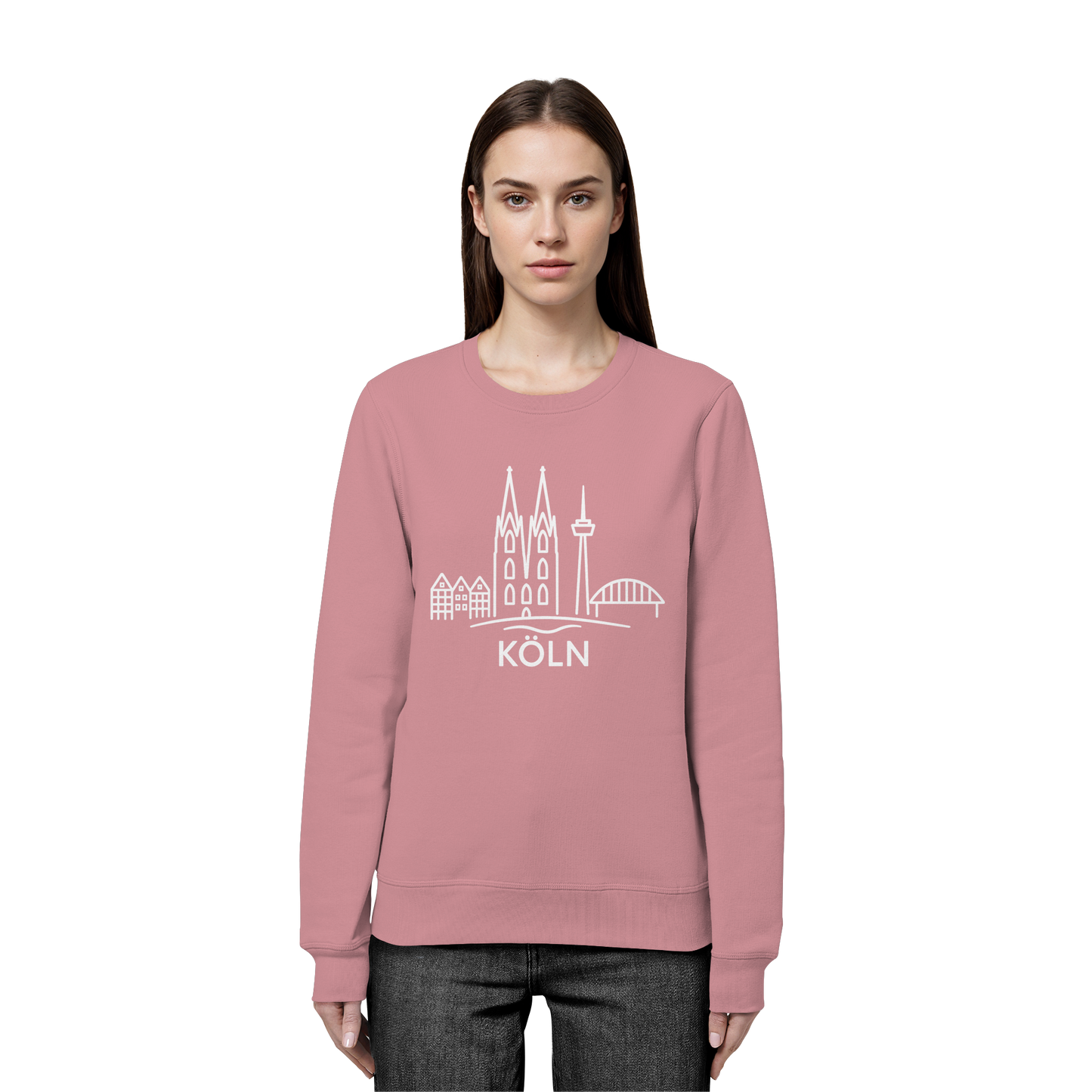 Köln Skyline (großer Druck auf der Brust) - Organic Basic Unisex Sweatshirt