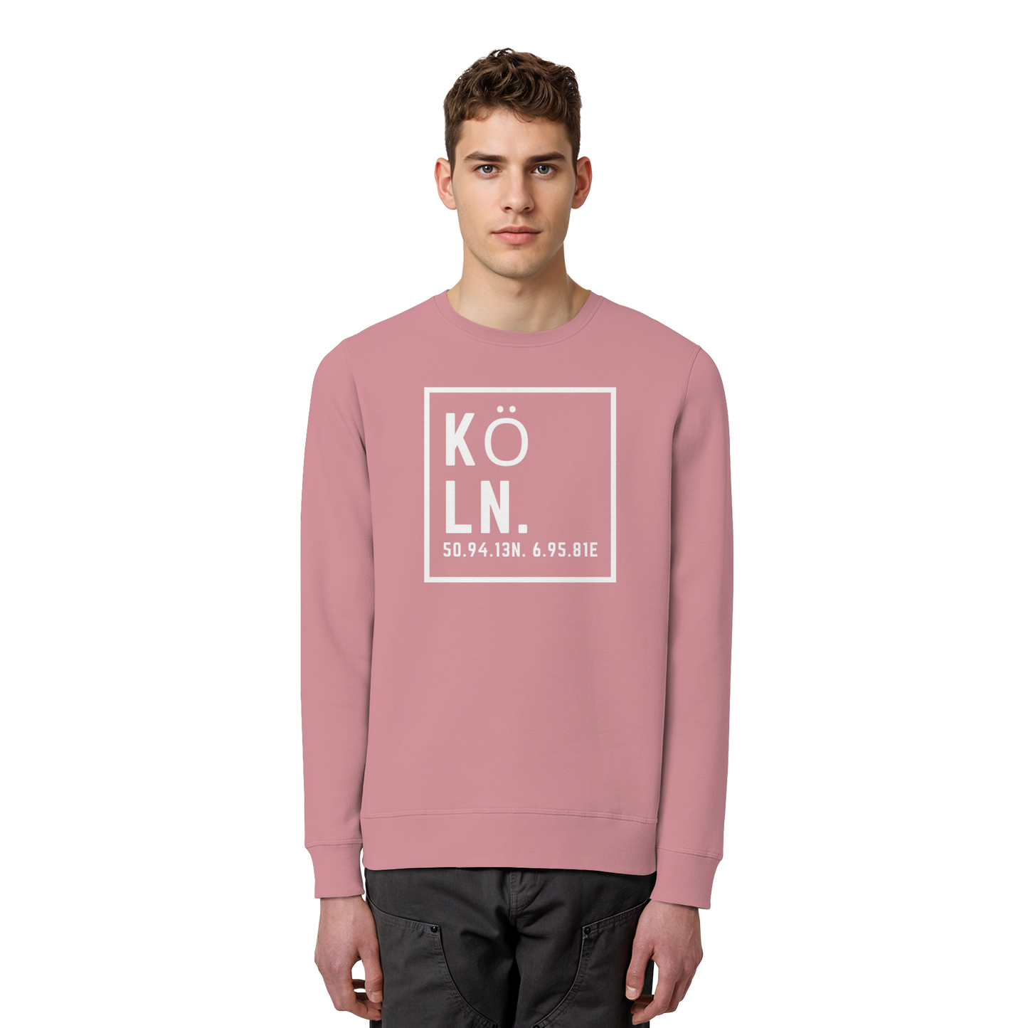 Köln Koordinaten (großer Druck auf der Brust) - Organic Basic Unisex Sweatshirt