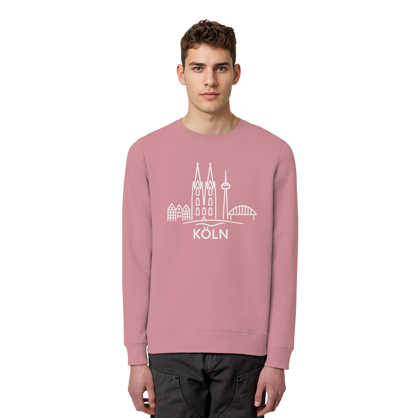 Köln Skyline (großer Druck auf der Brust) - Organic Basic Unisex Sweatshirt