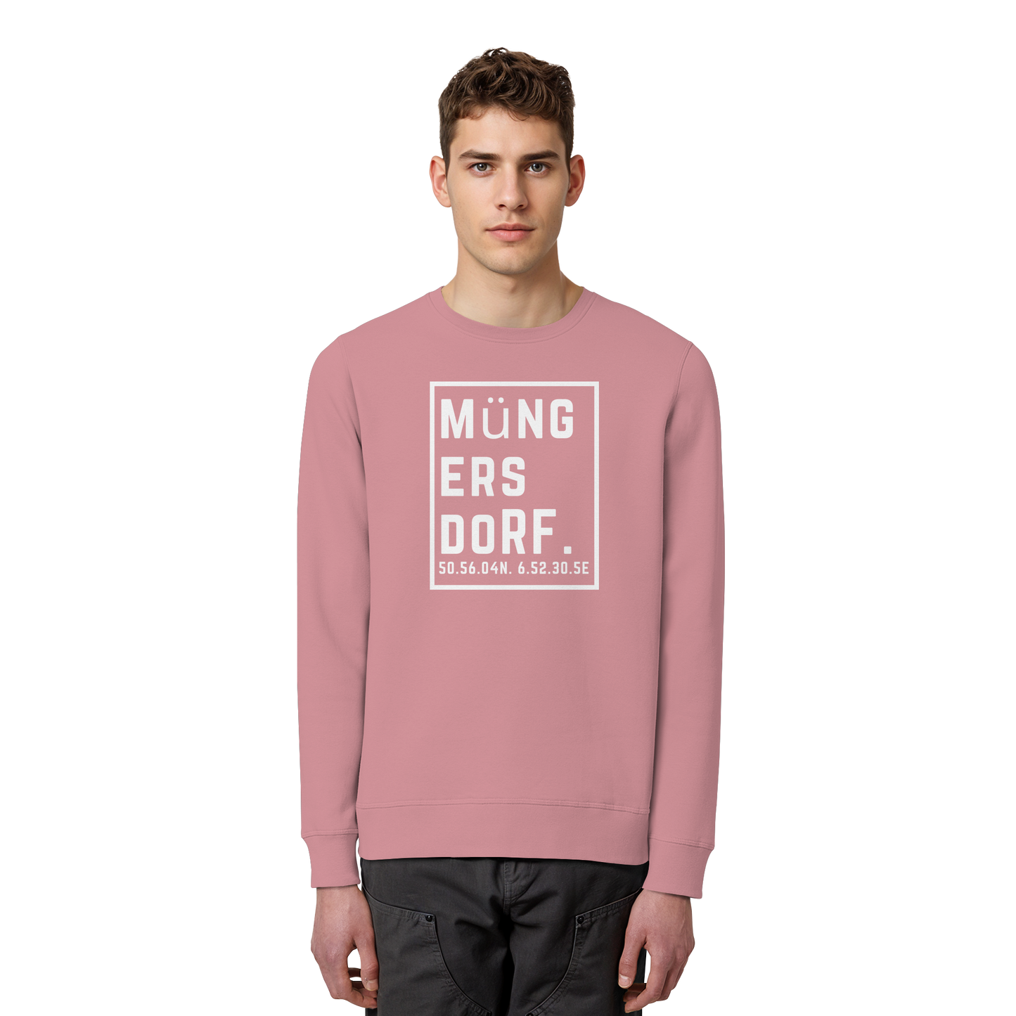 Müngersdorf Koordinaten (großer Druck auf der Brust) - Organic Basic Unisex Sweatshirt