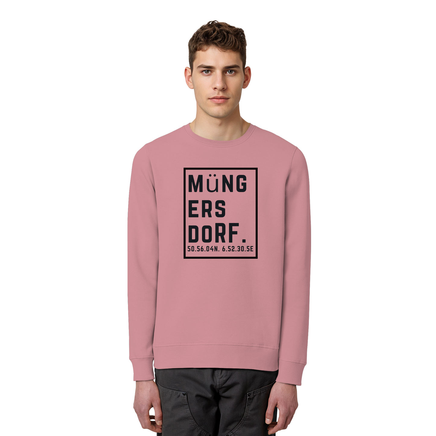 Müngersdorf Koordinaten (großer Druck auf der Brust) - Organic Basic Unisex Sweatshirt