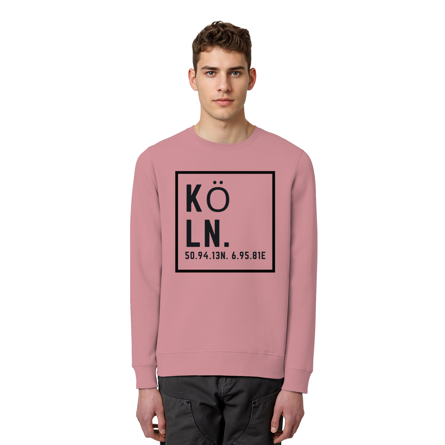 Köln Koordinaten (großer Druck auf der Brust) - Organic Basic Unisex Sweatshirt