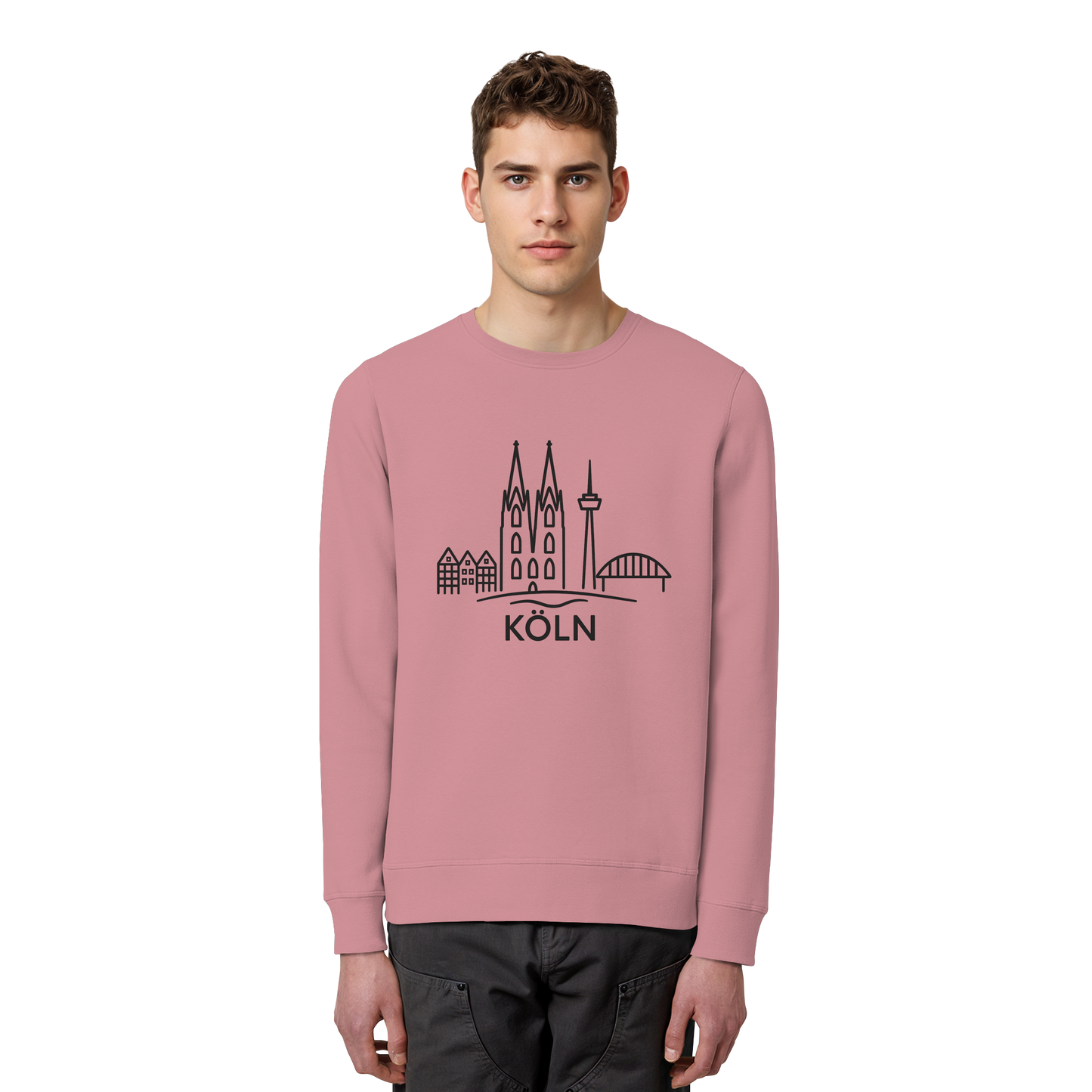 Köln Skyline (großer Druck auf der Brust) - Organic Basic Unisex Sweatshirt