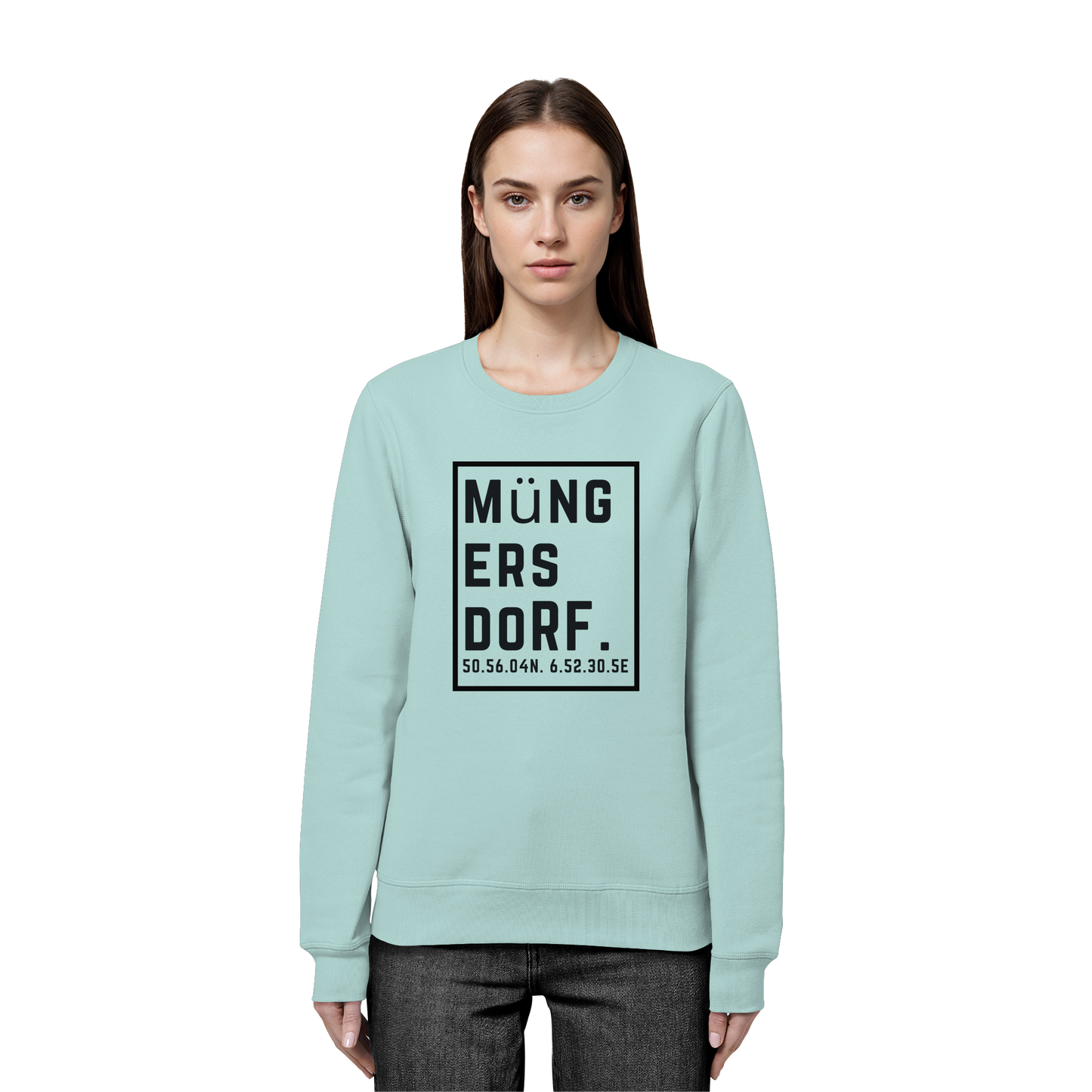 Müngersdorf Koordinaten (großer Druck auf der Brust) - Organic Basic Unisex Sweatshirt