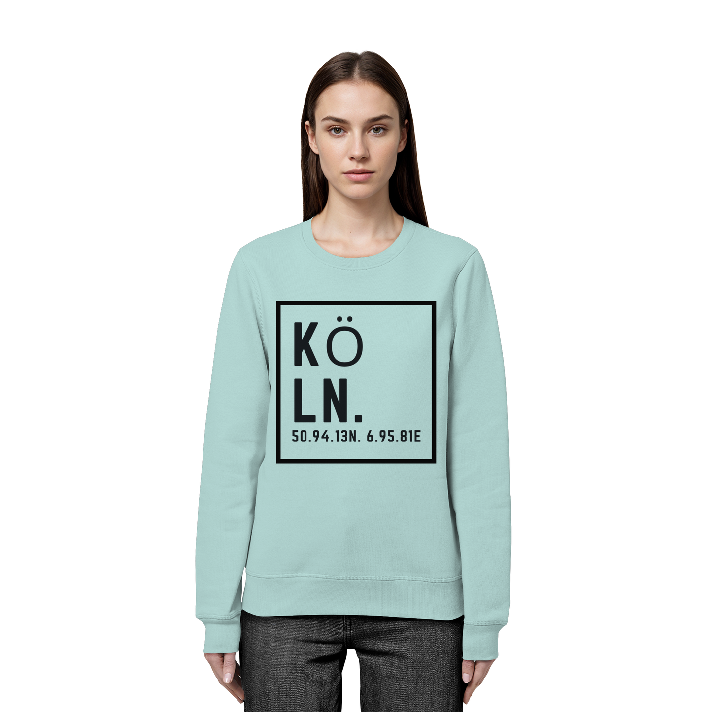 Köln Koordinaten (großer Druck auf der Brust) - Organic Basic Unisex Sweatshirt