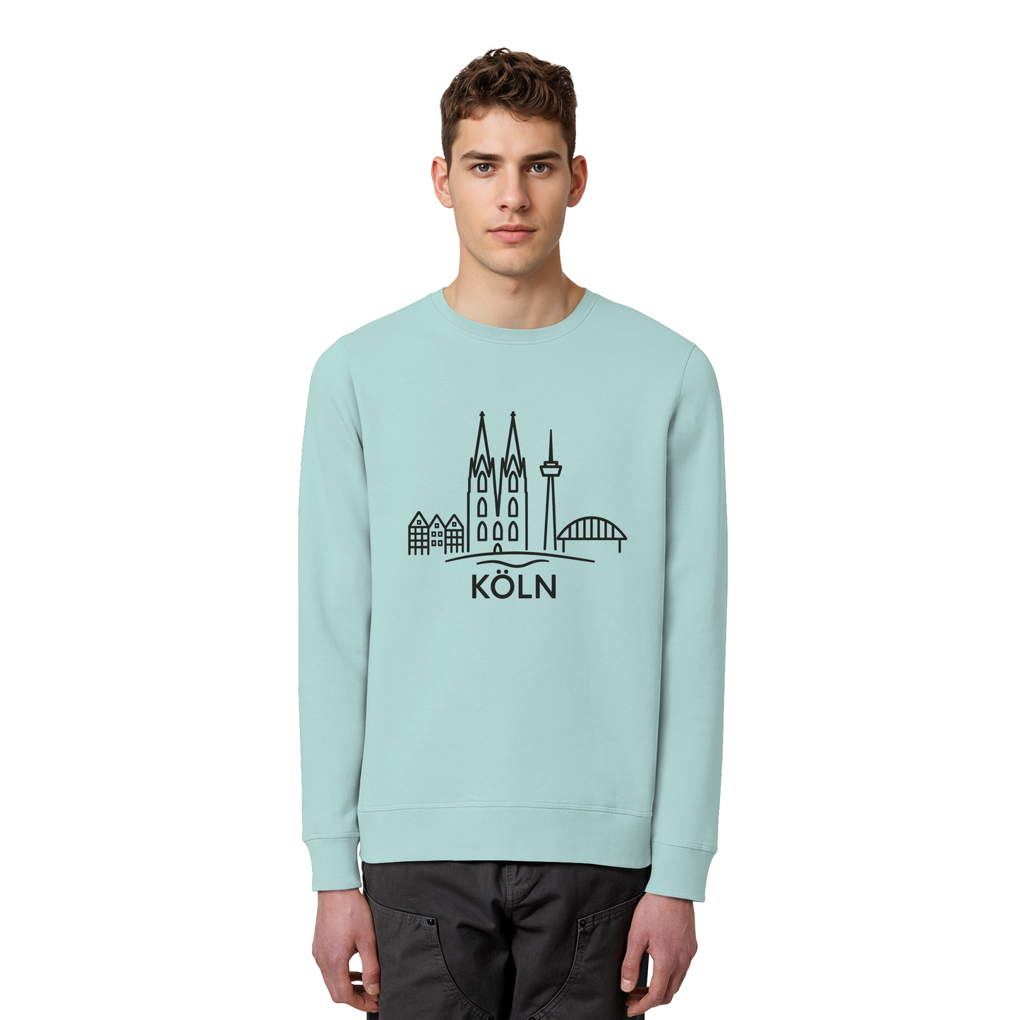 Köln Skyline (großer Druck auf der Brust) - Organic Basic Unisex Sweatshirt
