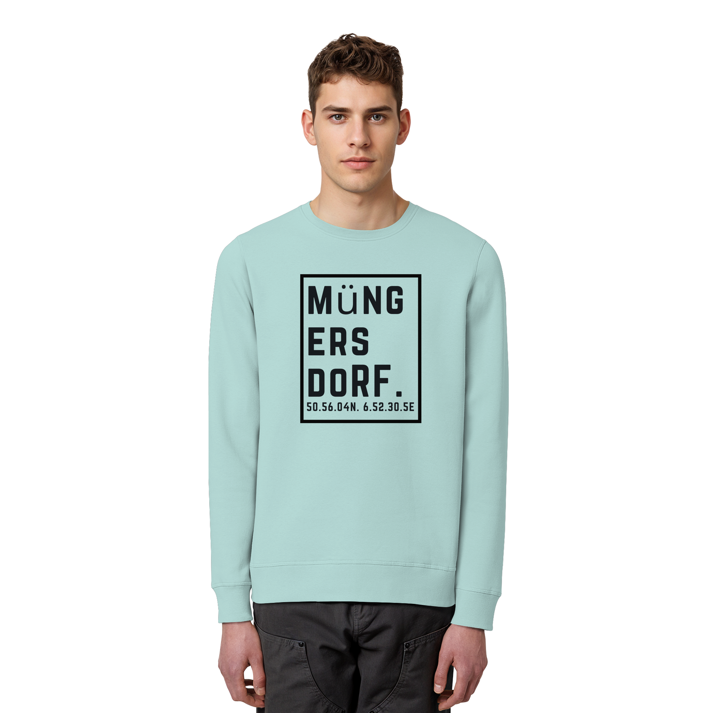 Müngersdorf Koordinaten (großer Druck auf der Brust) - Organic Basic Unisex Sweatshirt