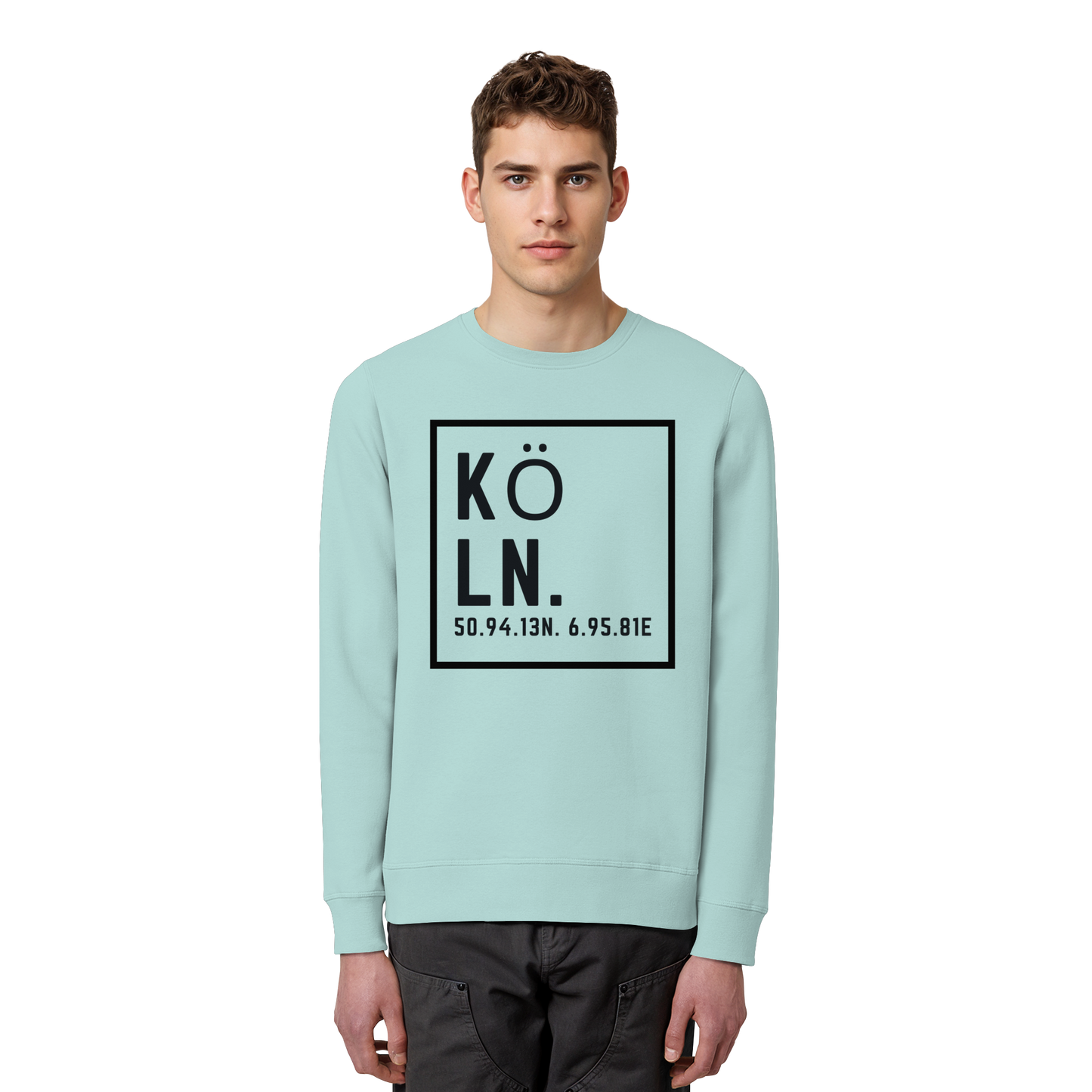 Köln Koordinaten (großer Druck auf der Brust) - Organic Basic Unisex Sweatshirt