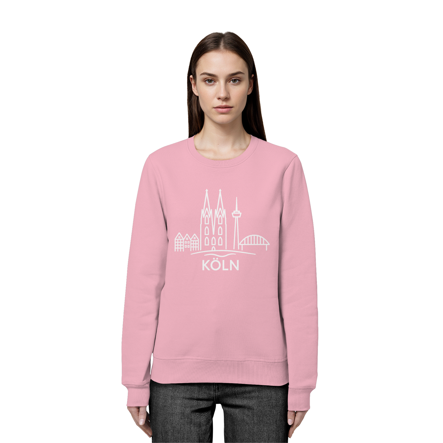 Köln Skyline (großer Druck auf der Brust) - Organic Basic Unisex Sweatshirt